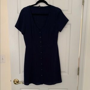 Navy Button-Down Dress